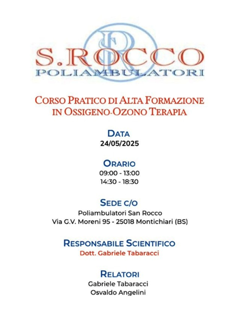 CORSO PRATICO DI ALTA FORMAZIONE IN OSSIGENO-OZONO TERAPIA | Blog